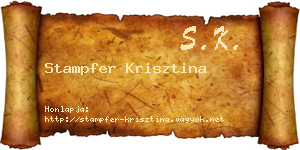 Stampfer Krisztina névjegykártya